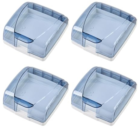 Yardenfun Lot De 4 Protège-Prises Protège-Interrupteurs Protège-Fiches Cache-Prises Électriques Protection Murale Protections De Sécurité Bleues Couleur Aléatoire