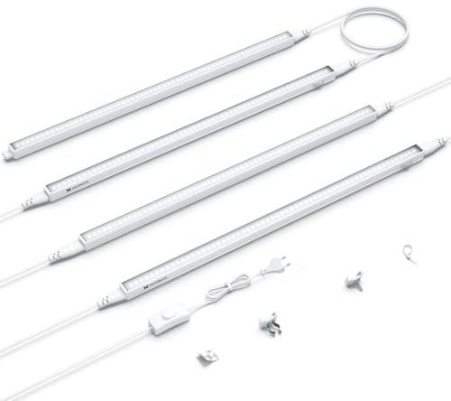 Maygrove LED Pflanzenlampe 60cm, Vollspektrum Grow Lampe, Weiß, 4er | 5000K Weißes Grow Lampe Wasserdicht Kaskadierbar für Zimmerpflanzen, Setzlinge Gemüse Blüte Blumen, 60W