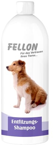Fellon Entfilzungsshampoo für Hunde – pH-neutrales Hundeshampoo gegen Verfilzungen, Knoten & Juckreiz – Für Langhaar, Welpen & alle Felltypen – Alkoholfrei für leicht kämmbares Fell – 1 Liter