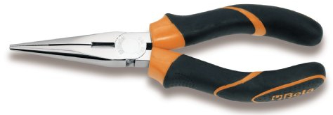 Beta 1166BM 160 - Pinze a becchi mezzotondi lunghissimi diritti zigrinati cromate impugnatura bimateriale