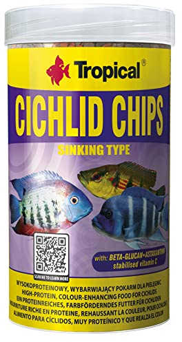 Tropical Cichlid Chips - langsam sinkende, zutatenreiche Futterchips, 1er Pack (1 x 250 ml)