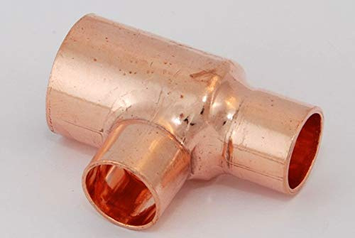 2x Kupferfitting Reduzier-T-Stück 22-15-15 mm 5130 Lötfitting copper fitting CU