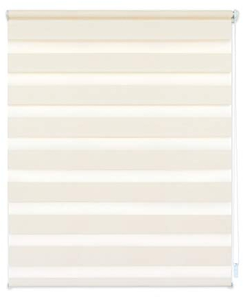 EXKLUSIV HEIMTEXTIL Duo Doppelrollo Klemmfix Fensterrollo ohne Bohren mit Pendelsicherung beige 70 x 200 cm