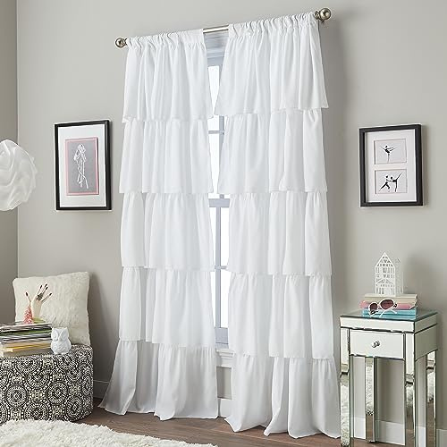 Curtainworks Tenda a pannello con balze arricciate, 160 cm, bianco