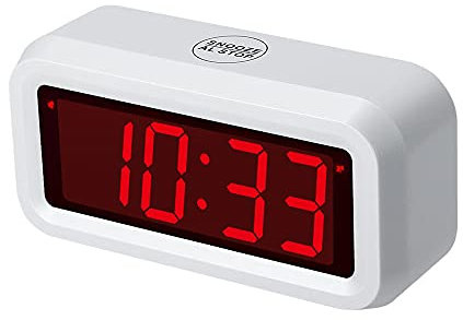 Timegyro Battery Alarm Clock Bedside, No Cords, Easy to See Day and Night, Three Brightness Settings, Long Battery Life for 12 Months, 12/24 Hour, Snooze