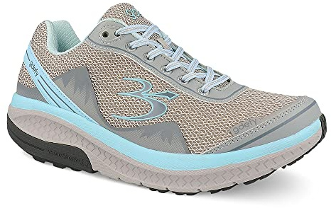 g-defy Mighty Walk Women’s Orthopedic Comfort Shoes for Standing All Day | VersoShock Shock-Absorbing Sole | Wide Toe Box | Supportive Walking Shoes Grey, Aqua