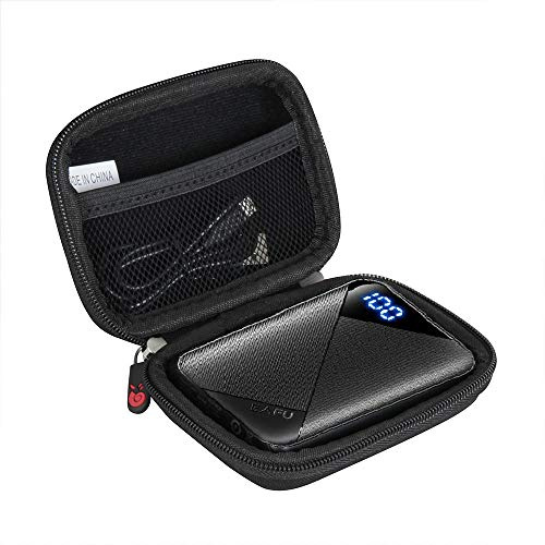 Funda rígida de viaje para batería externa EAFU, tamaño mini de 10000 mAh con pantalla LED, cargador portátil (solo funda)
