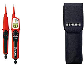 Benning Duspol digitaler Spannungs- und Durchgangsprüfer, 050263 mit Benning-Tasche Schutzbeutel für Spannungsprüfer