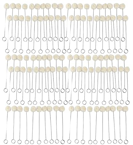 100 Stück Wolldaubers Handgemachte Wolldaubers Ball Brush Praktische Lederwerkzeuge mit Metallgriff Zum Färben in Handarbeit