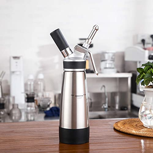 RONGJJ 500 Ml Sifón Cocina Espumas, Incl. 3 Boquillas De Acero Inoxidable + Cepillos De Limpieza para Hacer Cremas, Helados Y Más, Utiliza Cartuchos De N20 (no Incluido), B