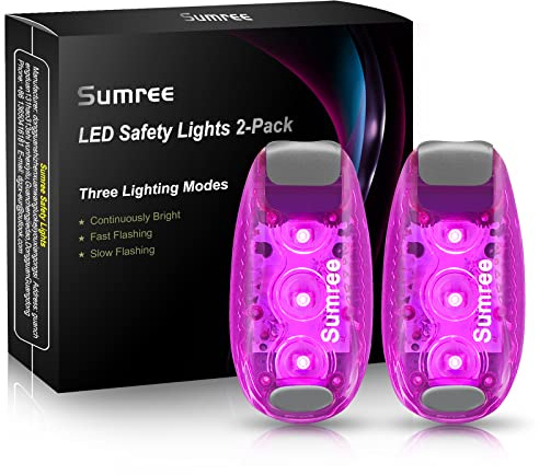 Sumree LED Blinklicht Schulranzen Sicherheitslicht 2er Set, Clip Sicherheit Licht Kinderwagen Licht Lauflicht Haustier Licht für Kinder Rucksack, Hunde Leuchtanhänger, Katzen, Jogger, Kinderwagen