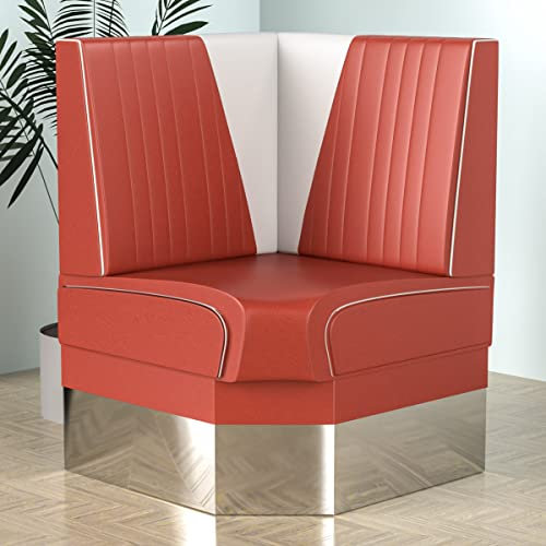 GGMMÖBEL Diner Vegas 3 | Diner Eckbank | B:H 64 x 103 cm | V-Steppung | Rot | Leder | American Diner Möbel, American Dinerbank