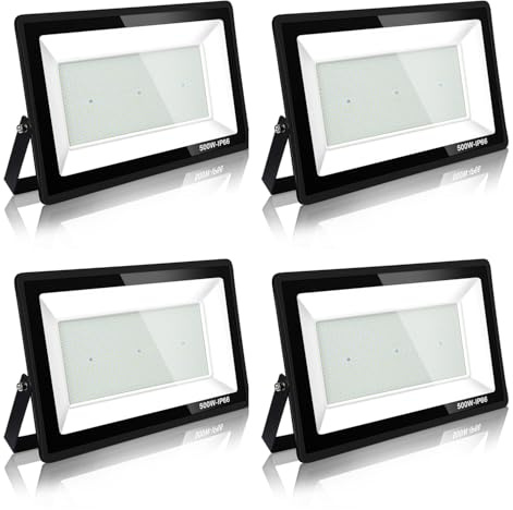 treoir LED Strahler Außen 500W, LED Fluter 50000LM Superhell LED Scheiwerfer Flutlicht, 6000K Kaltweiß IP66 Wasserfest Außenstrahler für Hinterhof, Auffahrt, Türen, Garage, Flur, Garten