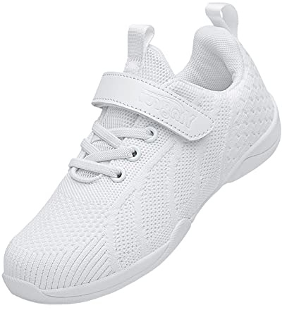 DADAWEN Jungen Mädchen Cheerleading Schuhe Tanz Sneaker Jazz Training Schuhe Weiß