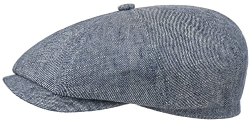 Stetson Hatteras Linen Flatcap Meliert Mehrfarbig Made in Germany Herren Frühjahr Sommer blau 59 cm