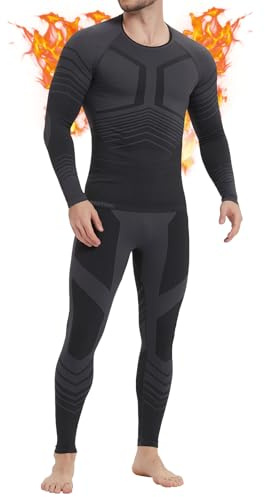 MEETWEE Ensemble de sous-vêtements Thermiques pour Homme - sous-vêtements Fonctionnels Respirants - sous-vêtements Thermiques - sous-vêtements Thermiques - pour l'hiver Chaud