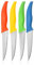 Astylway Cuchillo de bistec 4 afilados cuchillos de mesa serrados, lavavajillas para limpiar, multicolor (naranja, verde, azul, amarillo)