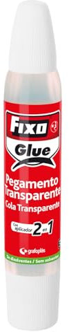 Fixo Glue | Pegamento Escolar Liquido Transparente con Aplicador 2 en 1 | 35g | Perfecto Tanto para Áreas Precisas como Zonas Anchas | Lavable| Material Escolar Ideal para Manualidades