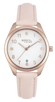 Breil Orologio Donna TIME of Love Quadrante Bianco Movimento SOLO Tempo Quarzo E CINTURA Pelle VERDE EW0698, Rosa, moderno, casual