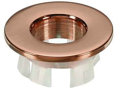 PATIKIL Bague de Débordement, Couvercle Rond d'Évier en Laiton pour Insert de Trou Rond pour Cuisine et Salle de Bain, Couleur Or Rose