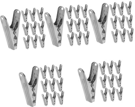 MAGICLULU 50 Pièces Pinces à Linge en Acier Inoxydable épingles à Linge s Steel Pince pour Rideaux Pince Rideaux Clips Pinces à Coudre Pinces à Pinces à vêtements Coupe-Vent