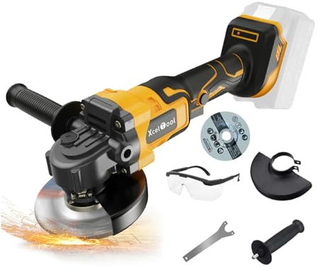 Cordless Angle Grinder,125mm Brushless Battery Grinders for 20V MAX Battery (Battery Not Included), 8500RPM Power Tool with 2-Position Adjustable Handle, for Cutting, Grinding and Polishing