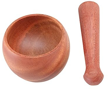 Alipis Broyeur Dail Manuel Ergonomique Petit Pilon En Bois Bol Sur Pied Fait À La Main Ensemble De Pilon Outil De Cuisine Sain