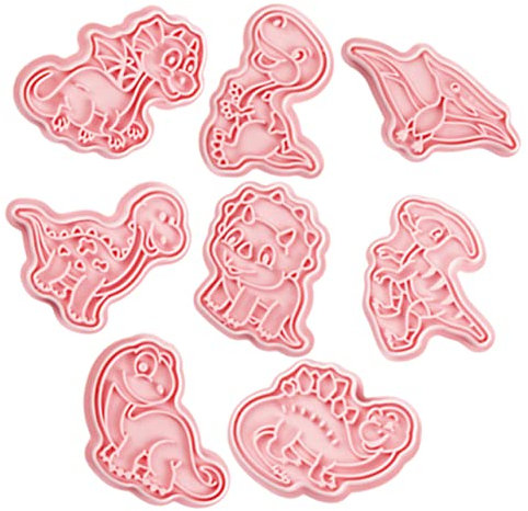 BRIGHTFUFU 8stücke Teiliges Dinosaurier Ausstecher Tier-motiv Keksstempel Keksformen Für Backen Kinderfreundlich Vielseitig Für Fondant Plätzchen Und Tortendeko Wahl Für Dino-partys