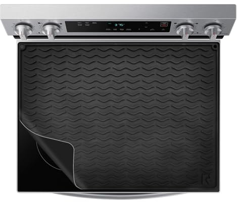KitchenRaku Tappetino scolapiatti 51x71cm , Resistente al calore,Sottobicchieri in silicone antiscivolo, Presine, Tovaglietta, Ripiano per cucchiai (Nero)