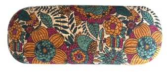 LK Trend & Style Floral Brillenetui aus Kork, Hartschale Sonnenbrille Hardcase Lesebrille, Damen und Herren Vintage-Blumenmuster, Handgefertigt