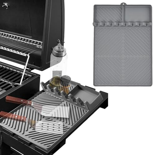 Silikon Grillmatte für TAINO HERO XL BBQ Smoker GRILLWAGEN, Hitzebeständige Ablagematte Matte für Grillspachtel, BBQ Grillzubehör