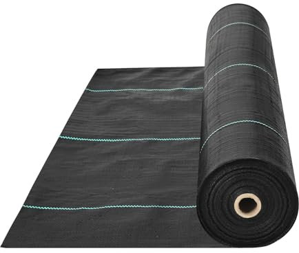 WDFYM 70g/2,46oz Malla Antihierbas Malla Geotextil Malla de Jardín contra Malas Hierbas Rollo de Malla Antimaleza Negro, 0,6 m(2.0 * 10m)