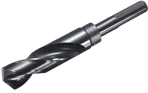 sourcing map 22mm Drill Bit 1/2 Reduced Shank 3-flat M2 High-Speed Steel | Nitriding Black 135° Bits for Hard Metal Stainless Steel