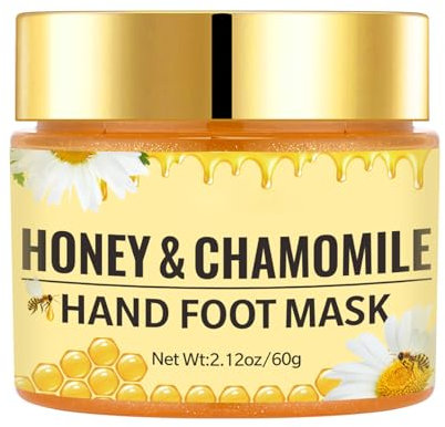 Maschera per mani e piedi al miele e camomilla, cura idratante ed esfoliante a lunga durata per talloni e piedi secchi e screpolati, rimuove la pelle morta, idrata istantaneamente e lenisce la pelle