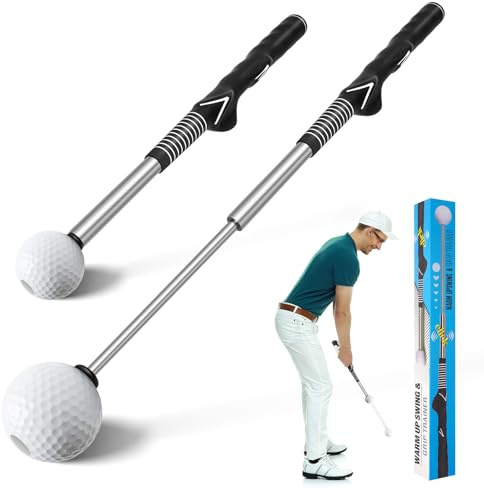 Beauyist Pro-Level Retractable Golf Swing Trainer - Right-Handed Click Stick Grip Enhancer | Practice & Pre-Round Warm-Up Golf Training Aid