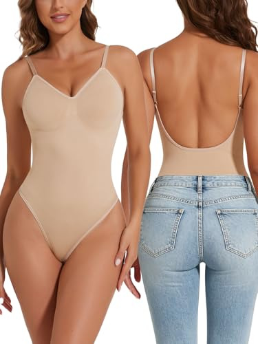 Joyshaper Shapewear kvinnor magkontroll bodysuit formande formande body, kroppsformare, rygglös stringbody, stringbody, formande med justerbara axelremmar