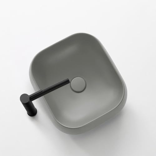 Lavandino Da Appoggio In Ceramica For Bagno, Piccolo Lavabo Da Appoggio, Lavabo Artistico, Resistente E Robusto, Lavandini A Consolle For Balcone Di Appartamento(45x40x14.5cm)