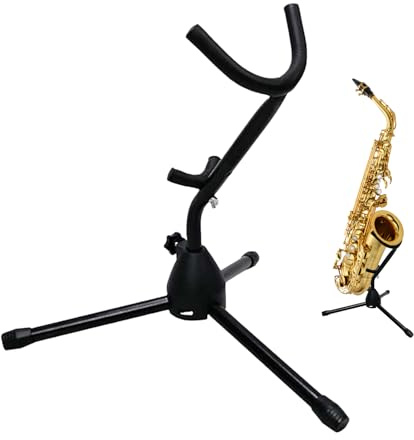 Saxophonständer Für Alt-Saxophon, Tragbarer Saxophon Dreibein Zusammenklappbar, Stabiler Halt Verstellbarer Halter Für Orchesterstudioheimbandschule