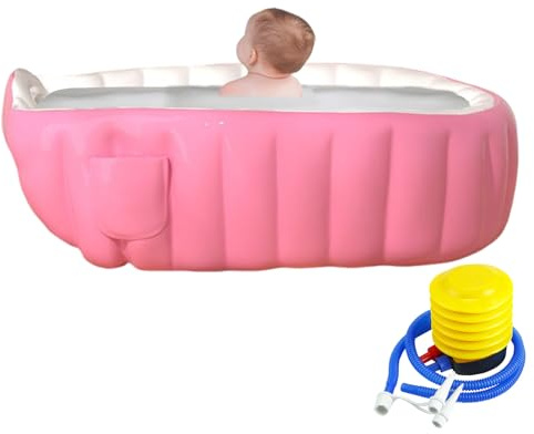 Godpqiui Aufblasbare Badewanne Baby,Tragbare Babywanne Mit Fußpumpe - Faltbare Rutschfeste Duschwanne Für Kinder Ab 2 Jahren