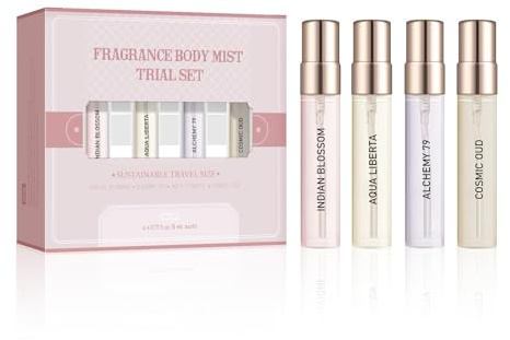 4 Pcs Parfum pour Cheveux pour Femmes, Brume pour le Corps à Longue Durée, Spray Parfumé Frais, Formule Non Collante pour Usage Facile et Cadeau (1, 4 pc)