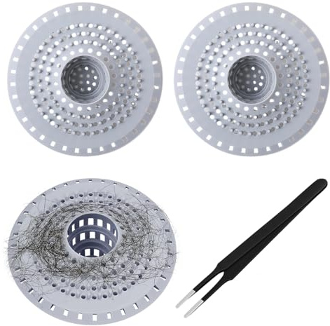 WhaleO 3 Stück Abflusssieb Dusche Haare Silikon, Flexibles Haarsieb Dusche Universelles Haarfänger Dusche Haarsieb Badewanne für Küche, Dusche, Badewanne, Verstopfungsschutz Gegen Haare & Gerüche