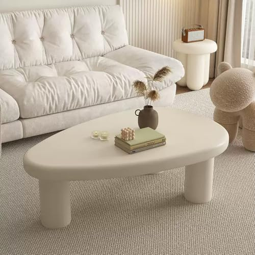 Mesa De Centro Irregular De Madera, Mesa De Centro Pequeña Con 3 Patas Resistentes, Mesa Triangular Para Sala De Estar, Mesas De Centro Con Bordes Redondeados Para Sala De Estar,100*68*30cm