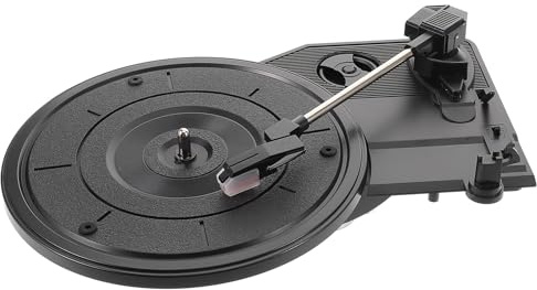 GLEAVI Vinyl Record Player Low Noise and Sound Quality Retro with Large Gramophone Movement and Built-in Speakers, Plastic Material for Home Decor and Music Lovers
