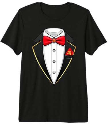 Esmoquin soviético de Martillo y Hoz Camiseta Premium
