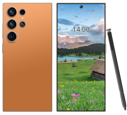Free Unlocked 5G Smartphone S26 Ultra Global Version Mobile Phones 8GB RAM 256GB ROM Cellphone Dual SIM 8000Mah Battery 6.9 HD Display Face ID(Orange)