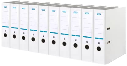 Elba Ordner A4, Smart Pro, 8 cm breit, Kunststoff außen, weiß, 10 Stück