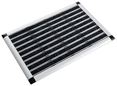 casa pura® Aluminium - Fußabstreifer für außen und innen | Fußmatte mit hoher Reinigungswirkung & attraktiver Metall Optik | Fußmatten für die Haustür | 2 Größen (49x80cm)