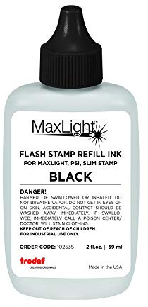Trodat ML2OZ-BLK Maxlight Refill Ink 2oz Bottle Color Black