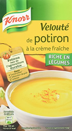 Knorr Soupe Velouté de Potiron à La Crème Fraîche, Fabriqué en France, 1 L