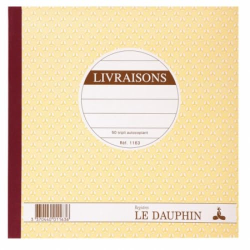 Lot de 5 LE DAUPHIN Manifold autocopiant bon de livraison 21x21cm 50 feuillets tripli